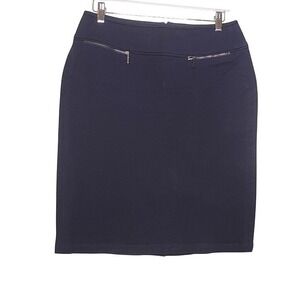 Doncaster Pencil Skirt Navy Blue Office Work Business Stretch Preppy 8